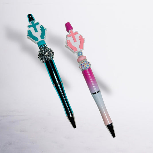 Praying Hands Beaded Pens
